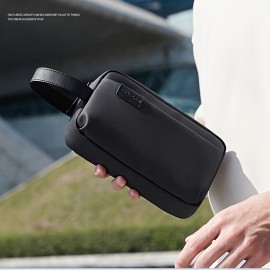 [Trendy Men's Clutch Bag] Trendy Men's Urban Clutch Bag - Fashionable Toiletry Bag for Vocation Travel & Business Trips - Cosmetic Shaver Storage