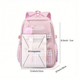 Calvin Inspired Backpack - Large Capacity School, Travel, Work Bag with Ergonomic Padded Straps, Multiple Compartments, Zipper Closure - Durable Nylon Backpack for Women & Men